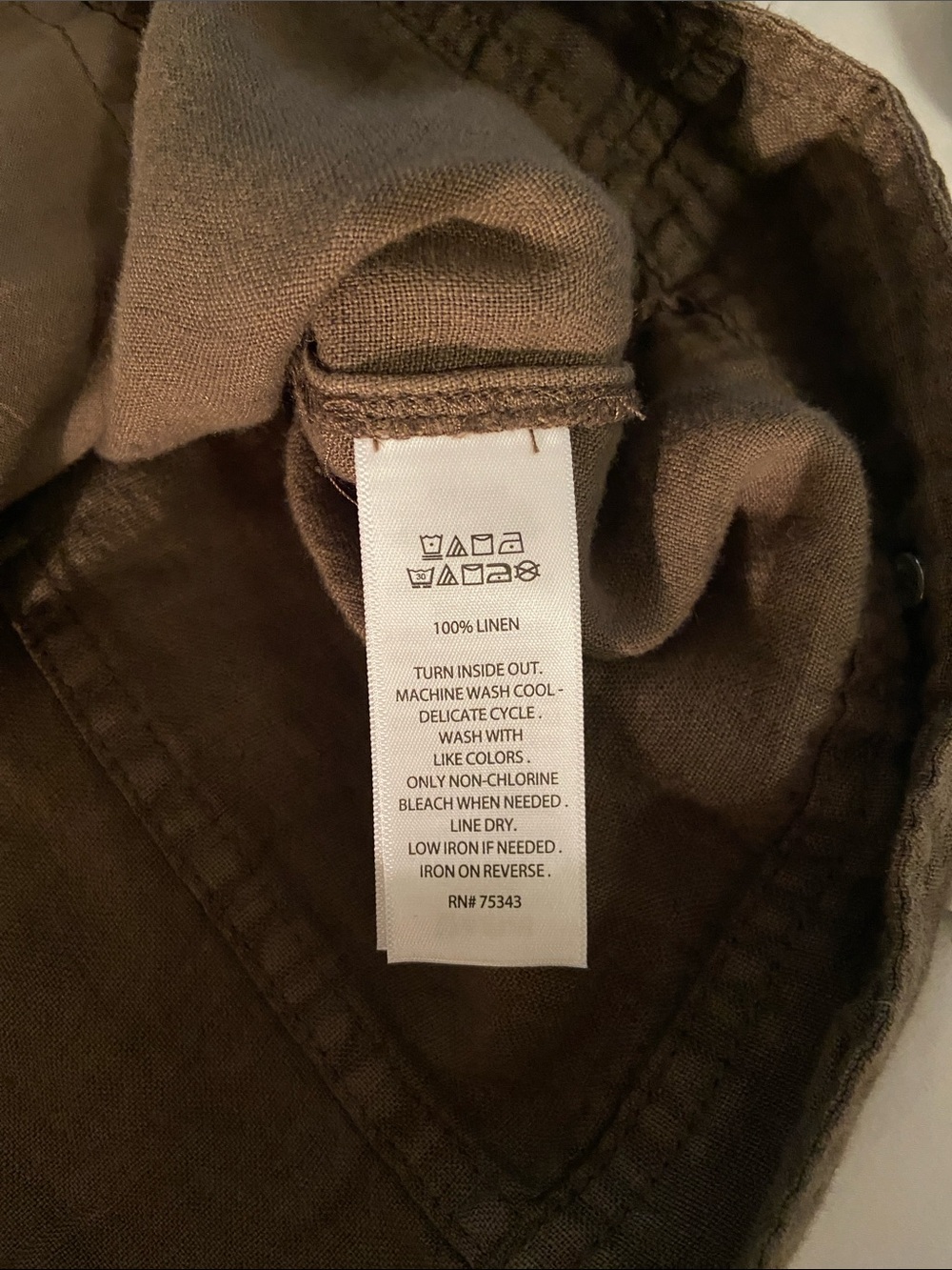 Olive Brown Linen Jean Jacket - Picture 12 of 12